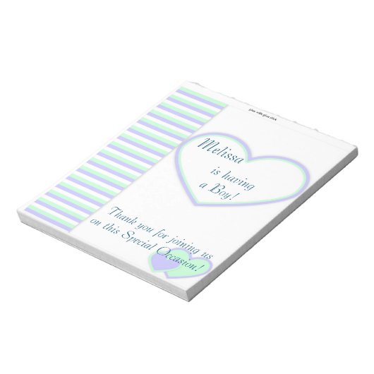 Candy Bar Wrapper Baby Shower Blue Boy Gastgeschen Notizblock (Rotiert)