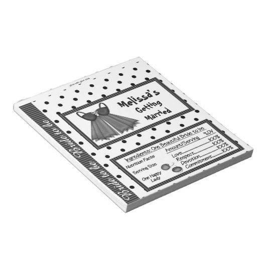 Candy Bar Wrapper Brautparty Gastgeschenke Notizblock (angewinkelt)