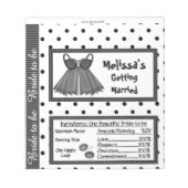 Candy Bar Wrapper Brautparty Gastgeschenke Notizblock (Vorderseite)