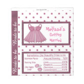Candy Bar Wrapper Bridal Shower Party Favors Notizblock (Vorderseite)