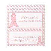 Candy Bar Wrapper Brustkrebs Überleben Gefälligkei Notizblock (Vorderseite)