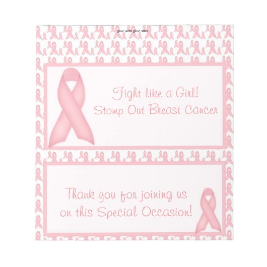 Candy Bar Wrapper Brustkrebs Überleben Gefälligkei Notizblock (Vorderseite)