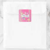 Candy Bat Mitzvah Gevor Danke Dark Pink Quadratischer Aufkleber (Tasche)