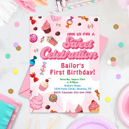 Candy Birthday Einladung das erste Party