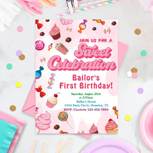 Candy Birthday Einladung das erste Party