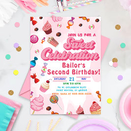 Candy Birthday Einladung das zweite Party