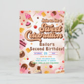 Candy Birthday Einladung das zweite Party (Stehend Vorderseite)