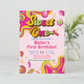 Candy Birthday Einladung Sweet One Party (Stehend Vorderseite)