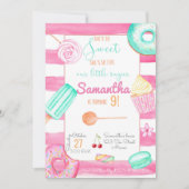 Candy Birthday Invitation, Sweets Invite, Einladung (Vorderseite)