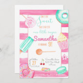 Candy Birthday Invitation, Sweets Invite, Einladung (Vorne/Hinten)