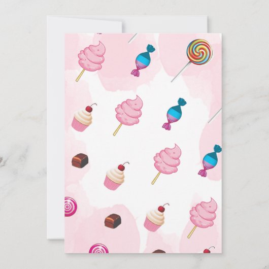 Candy Birthday Two Sweet Party Einladung (Rückseite)