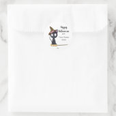 Candy Black Cat Halloween Custom Runder Aufkleber (Tasche)