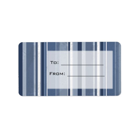 Candy Blue Stripes Adressaufkleber (Vorne)