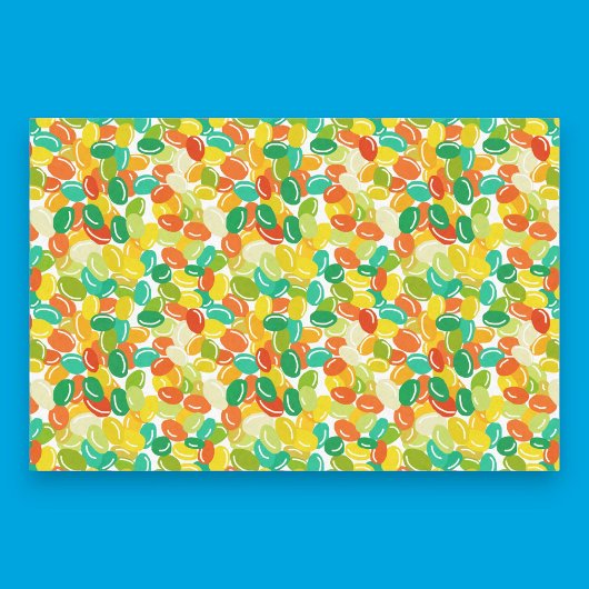 Candy Boans Yellow Multicolor auf weißem Hintergru Seidenpapier