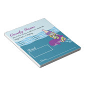 Candy Bottle Guessing Game, M&M, Whale Baby Dusche Notizblock (angewinkelt)