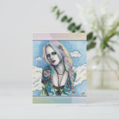 Candy Bubblegoth Pastel Goth tattoos Girl Rainbow Postkarte (Stehend Vorderseite)