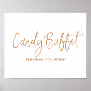 Candy Buffet 8x10 Stilvolle Rose Gold Wedding Sign Poster