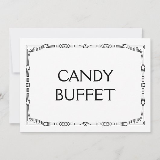 "Candy Buffet" Art Deco Stil Hochzeitszeichen (Vorderseite)