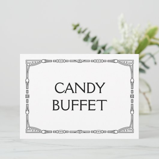 "Candy Buffet" Art Deco Stil Hochzeitszeichen (Stehend Vorderseite)