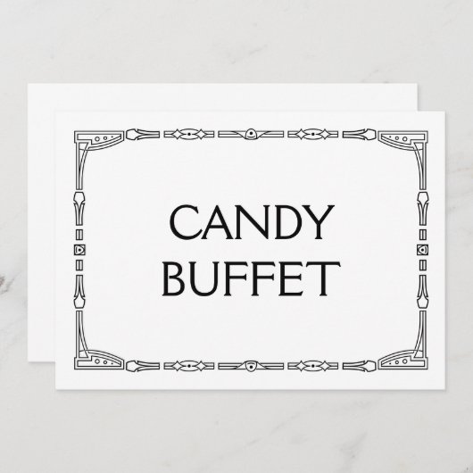 "Candy Buffet" Art Deco Stil Hochzeitszeichen (Vorne/Hinten)