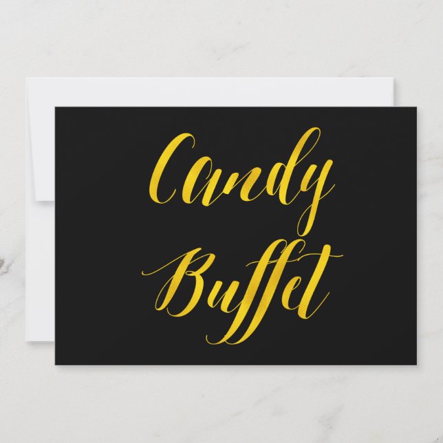 "Candy Buffet" Imitate Gold Foil Chic Wedding Sign (Vorderseite)