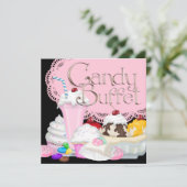 Candy Buffet-Party Einladung (Stehend Vorderseite)