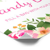 Candy Buffet Pink Blumenspeck Babydusche Zeichen Poster (Ecke)