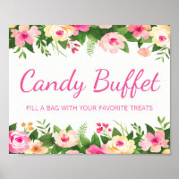 Candy Buffet Pink Blumenspeck Babydusche Zeichen