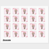 Candy Buffet Pink Bow Whimsical Stickers (Blatt)