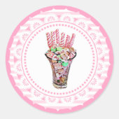 Candy Buffet Pink Whimsical Stickers (Vorderseite)
