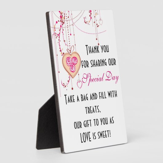 Candy Buffet Sign Fotoplatte (Seite)