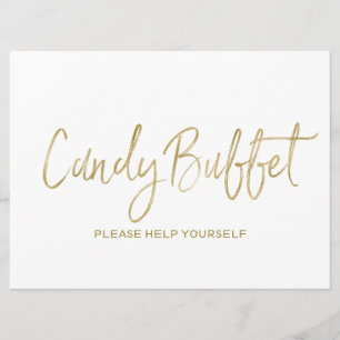 "Candy Buffet"   Stilvoll Golden Einladung