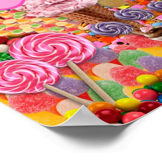 Candy Buffet Stripe Canopy Hochzeitsschild Poster (Ecke)