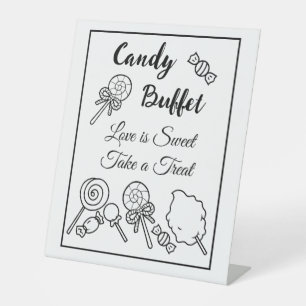 Candy Buffet Tischschild für Hochzeit Sockelschild