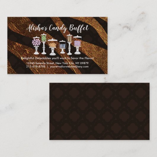 Candy Buffet-Visitenkarten Visitenkarte (Vorne/Hinten)