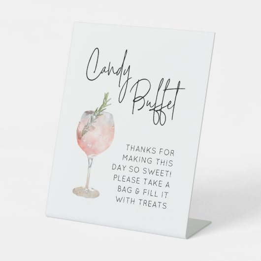 Candy Buffet Zeichen für Hochzeit, Geburtstag Grad Sockelschild (Vorderseite)