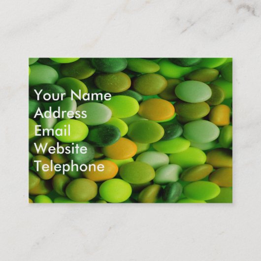 Candy Buttons Green Visitenkarte (Vorderseite)