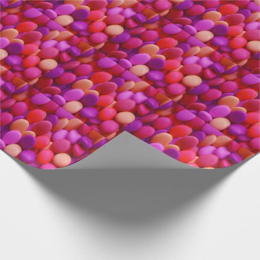 Candy Buttons rosa Geschenkpapier (Ecke)