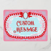 Candy Cameo Custom Folien Feiertagskarte (Vorderseite)