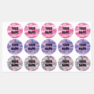 Candy Camouflage Circle Adhesive Waterproof Label Etiketten