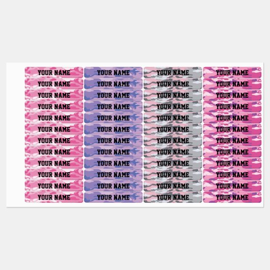 Candy Camouflage Echt klebrige wasserdichte Labels Etiketten (Blatt)