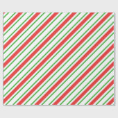 Candy Canane Streifen - rot und grün Geschenkpapier (Flach)