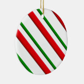 Candy Canane Streifen - rot und grün Keramik Ornament (Rechts)