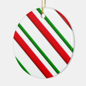 Candy Canane Streifen - rot und grün Keramik Ornament (Links)