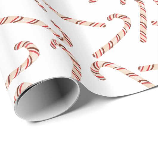 Candy Candy Cane Pattern Weihnachten Geschenkpapier (Rolleneckpunkt)