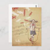 Candy Candy Vintag Illustartion Hallo Postcard Postkarte (Vorne/Hinten)