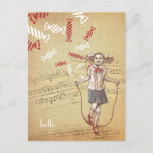Candy Candy Vintage Illustration Hallo Postkarte