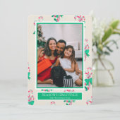 Candy Cane 1 Foto Feiertagskarte (Stehend Vorderseite)