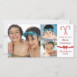 Candy Cane 3 Fotos Weihnachten - Fotokarte