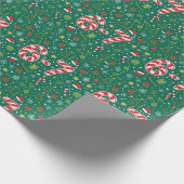 Candy Cane 6-7 Meme Christmas Doodles Geschenkpapier (Ecke)
